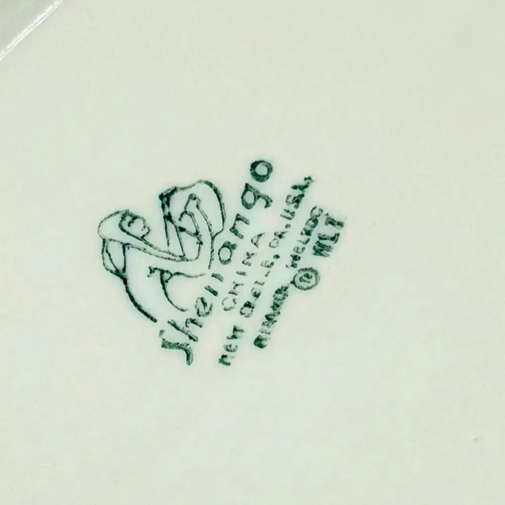 Vintage Shenango Oval Serving Platter Gray Pink RimRol Restaurant Diner Dish MCM